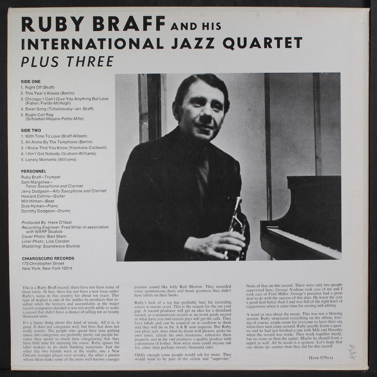 and his int'l jazz quartet plus three by RUBY BRAFF