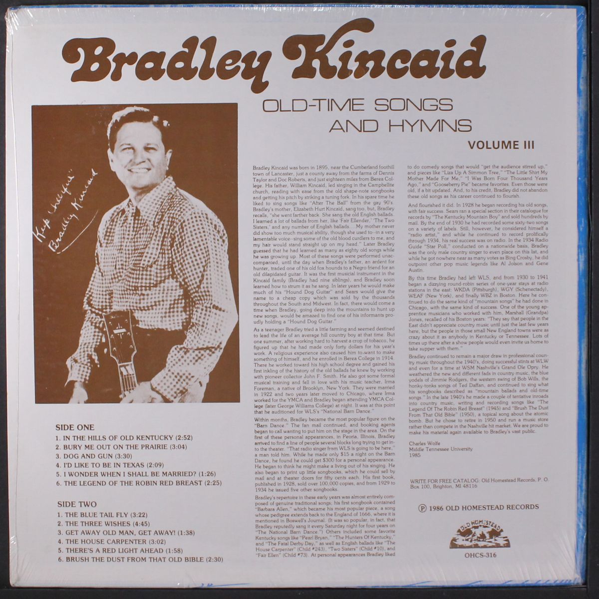 old-time songs & hymns, vol. 3 by BRADLEY KINCAID