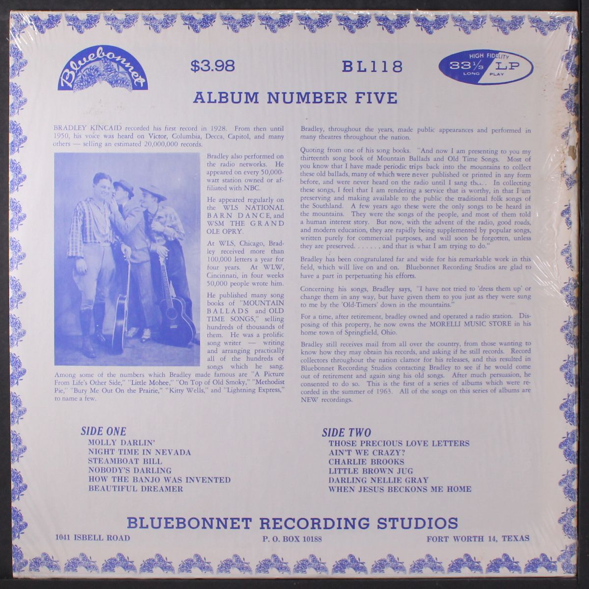 mountain ballads & old time songs, number 5 by BRADLEY KINCAID