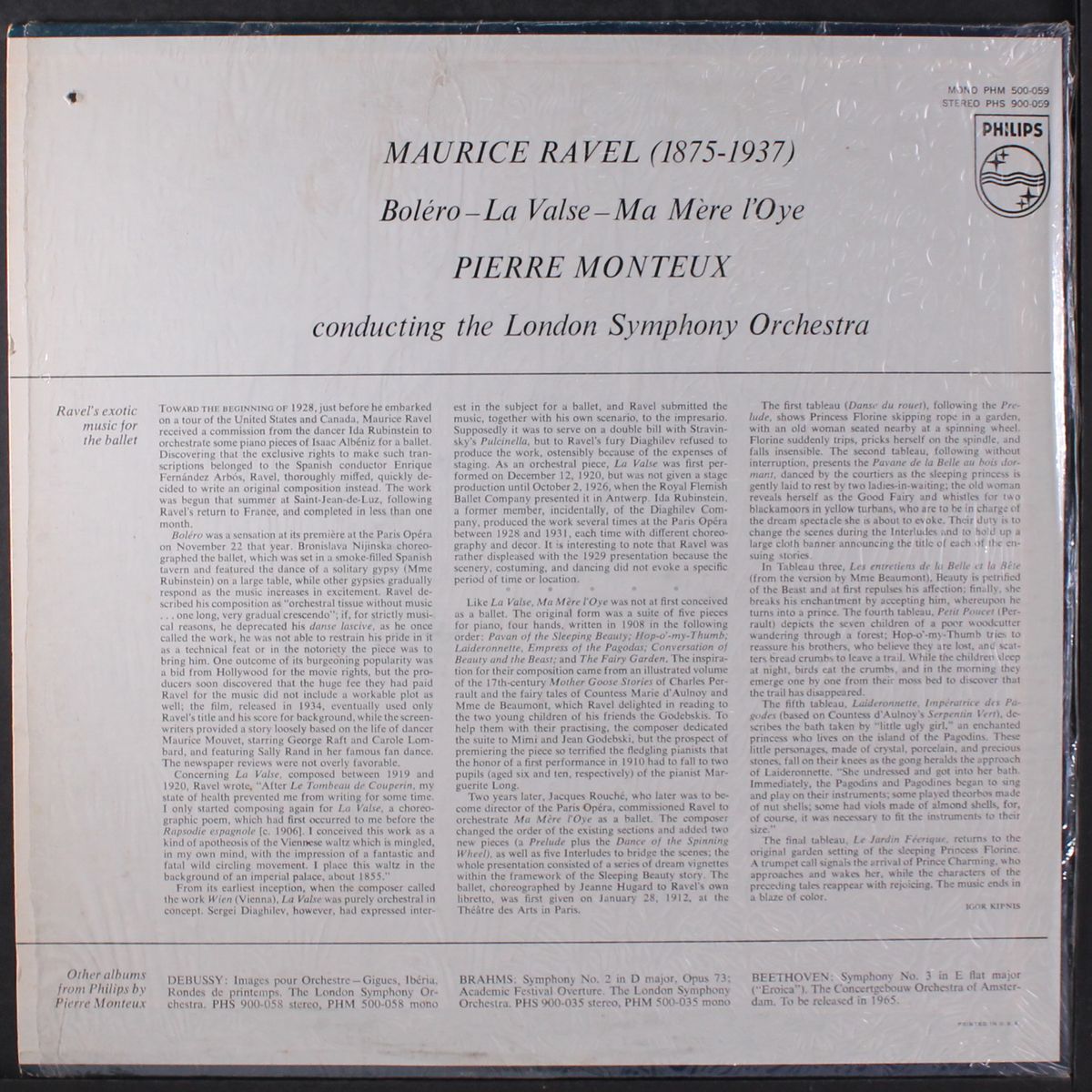 ravel: bolero, la valse, ma mere l'oye by PIERRE MONTEUX