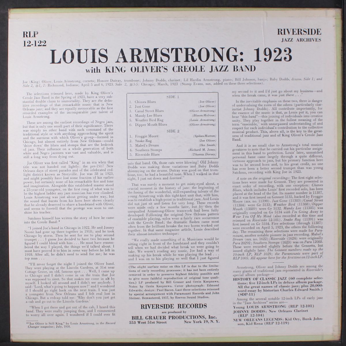 1923 by LOUIS ARMSTRONG