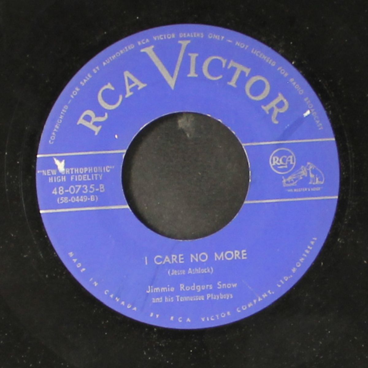 go back you fool / i care no more by JIMMIE RODGERS SNOW