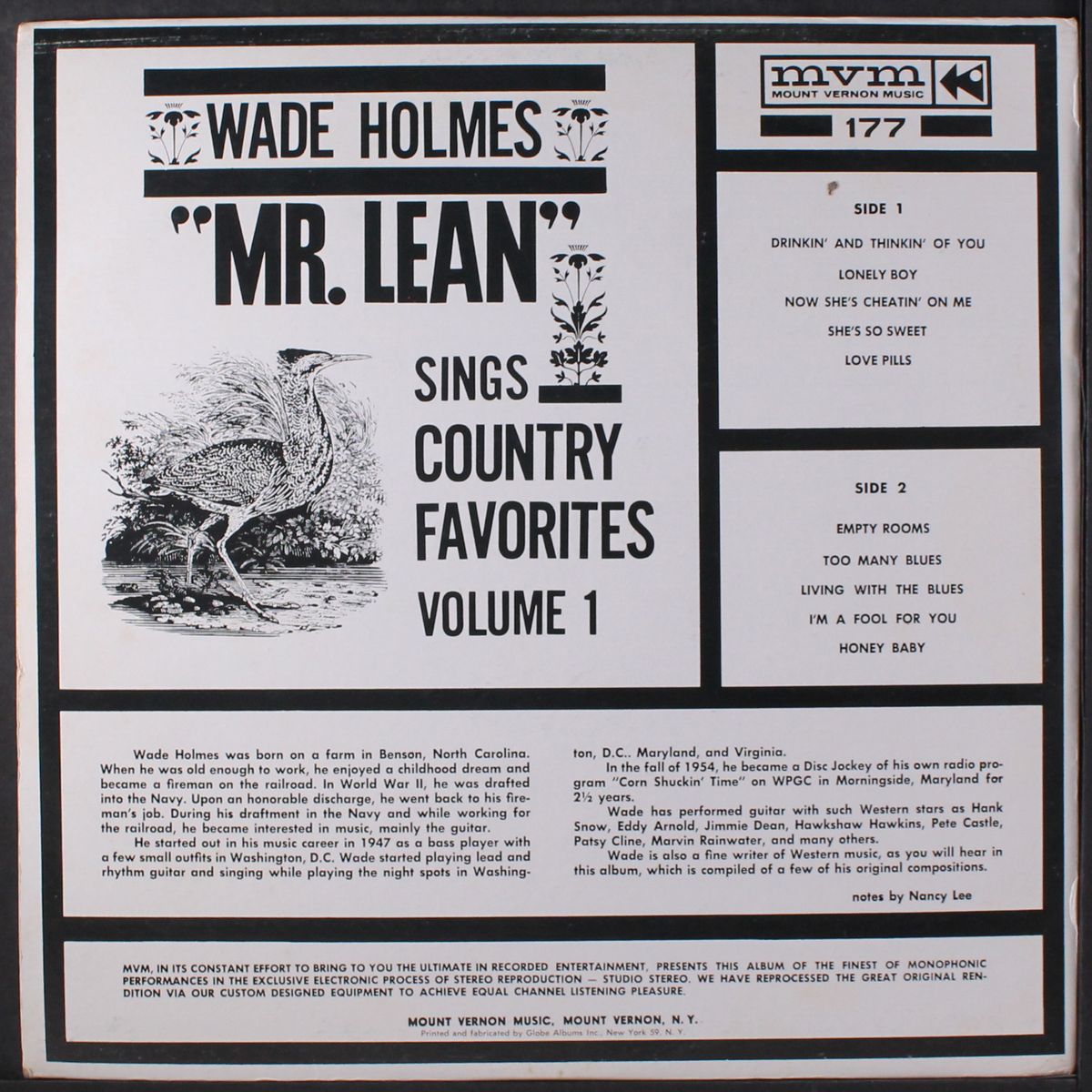 sings country favorites by WADE HOLMES