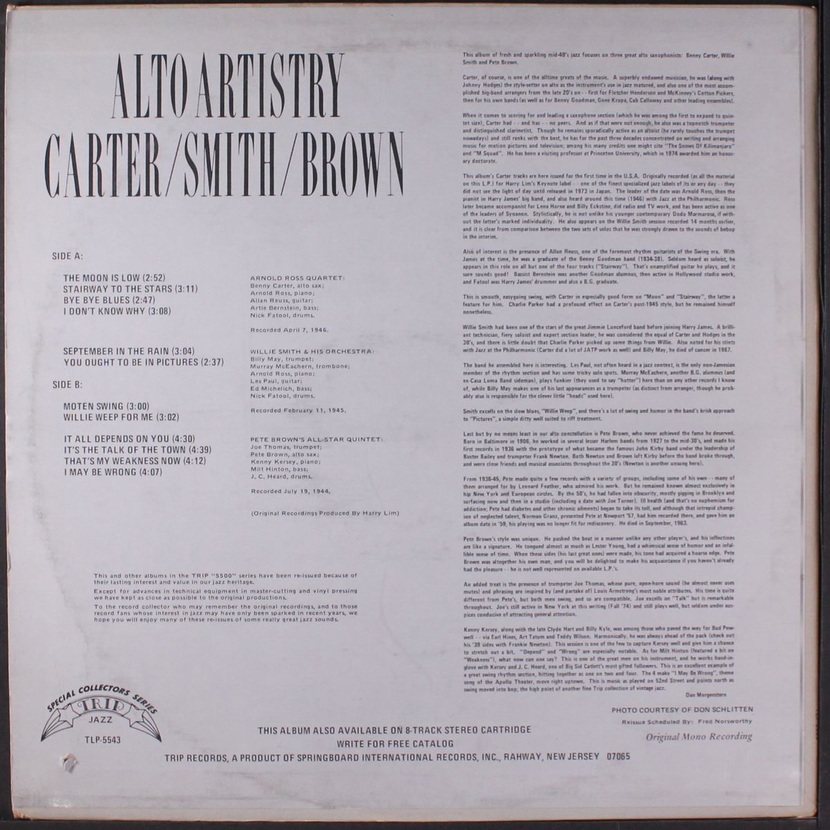 alto artistry by BENNY CARTER/WILLIE SMITH, PETE BROWN