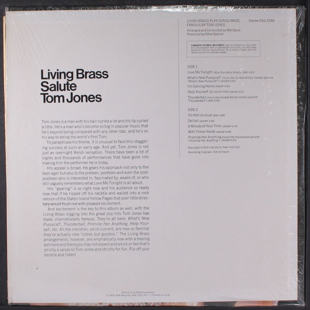 play songs made famous by tom jones by LIVING BRASS