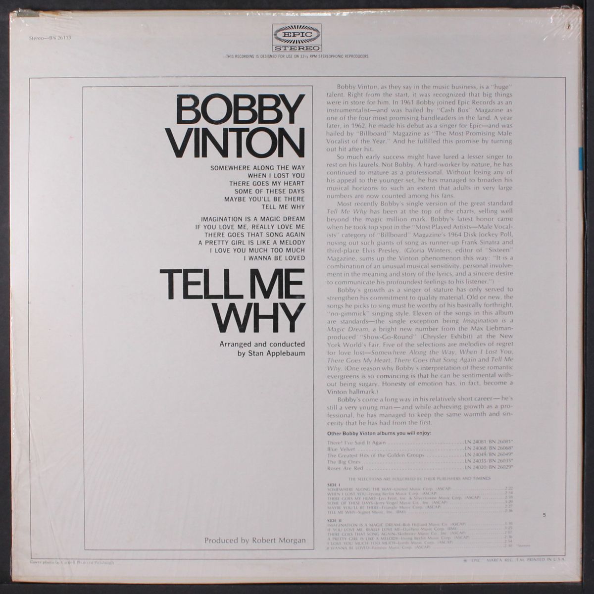 tell me why by BOBBY VINTON