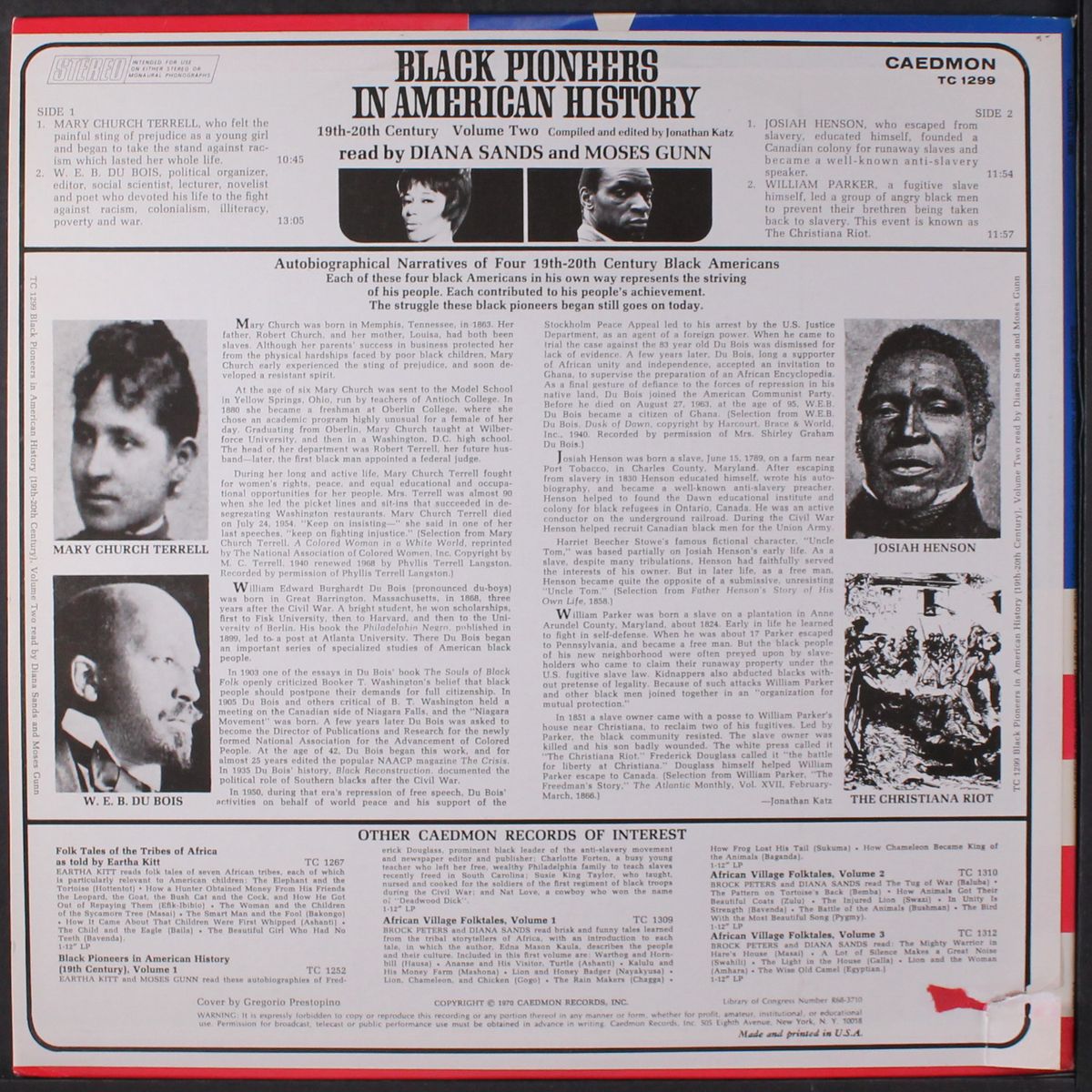 black pioneers in american history, vol. 2 by DIANA SANDS & MOSES GUNN