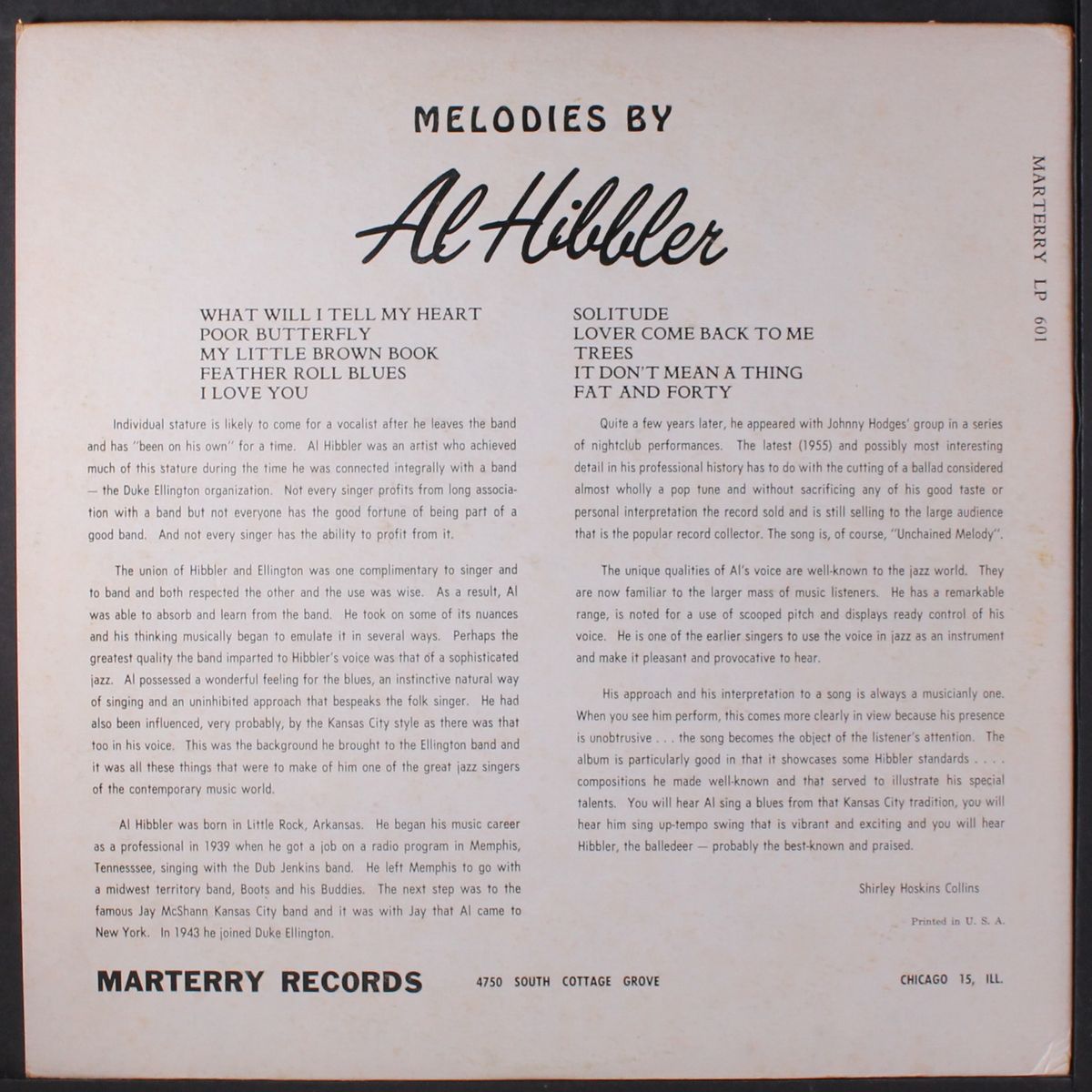 melodies by by AL HIBBLER