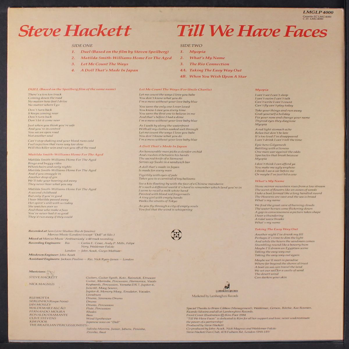 till we have faces by STEVE HACKETT