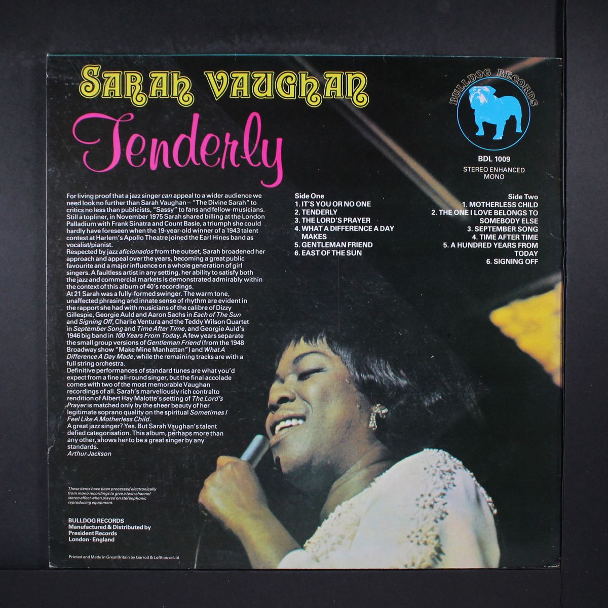 tenderly by SARAH VAUGHAN
