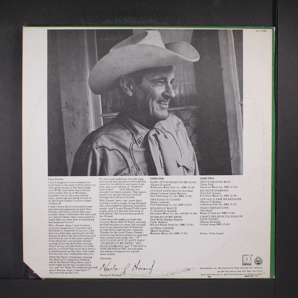 baby it's so hard to be good by ERNEST TUBB