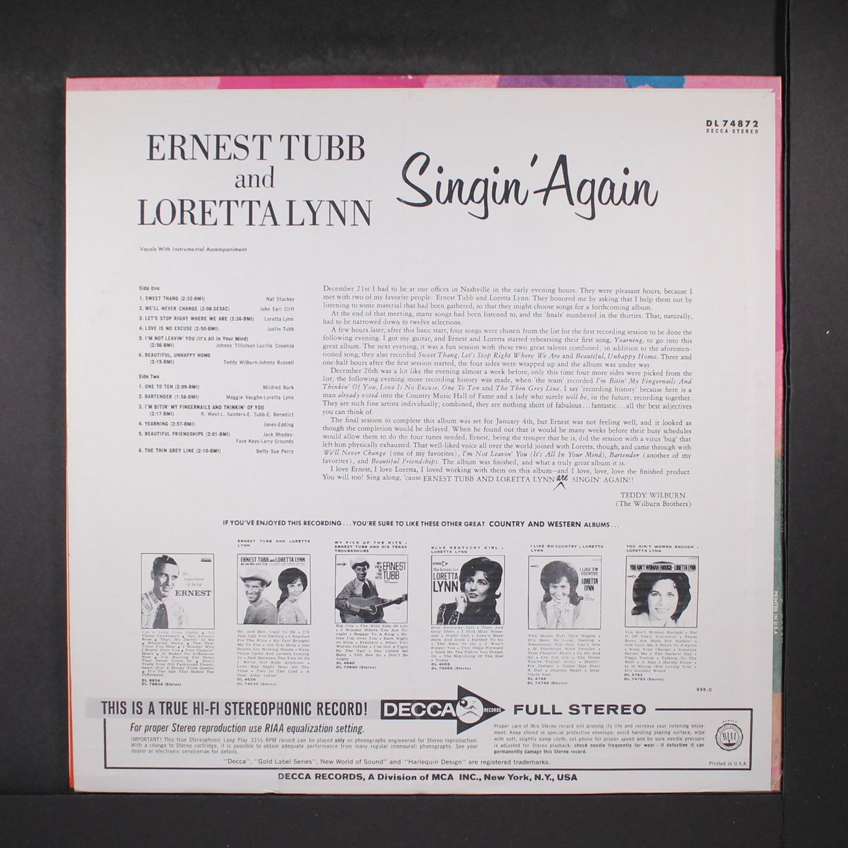 singin' again by ERNEST TUBB & LORETTA LYNN
