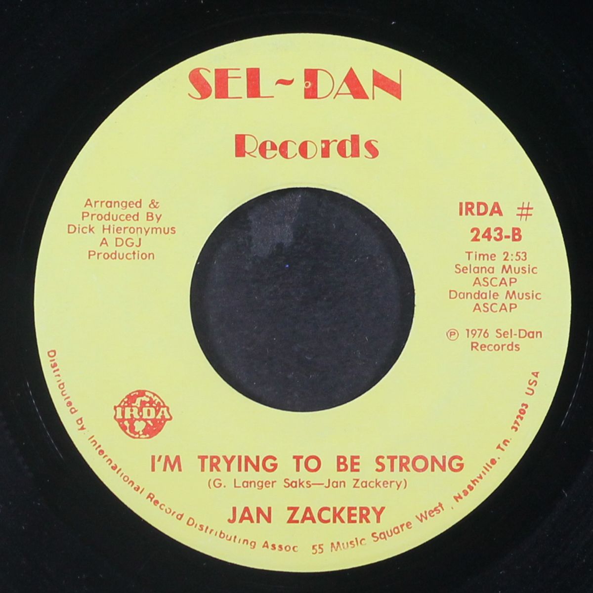 i'll be all alone again tonight / i'm trying to be strong by JAN ZACKERY
