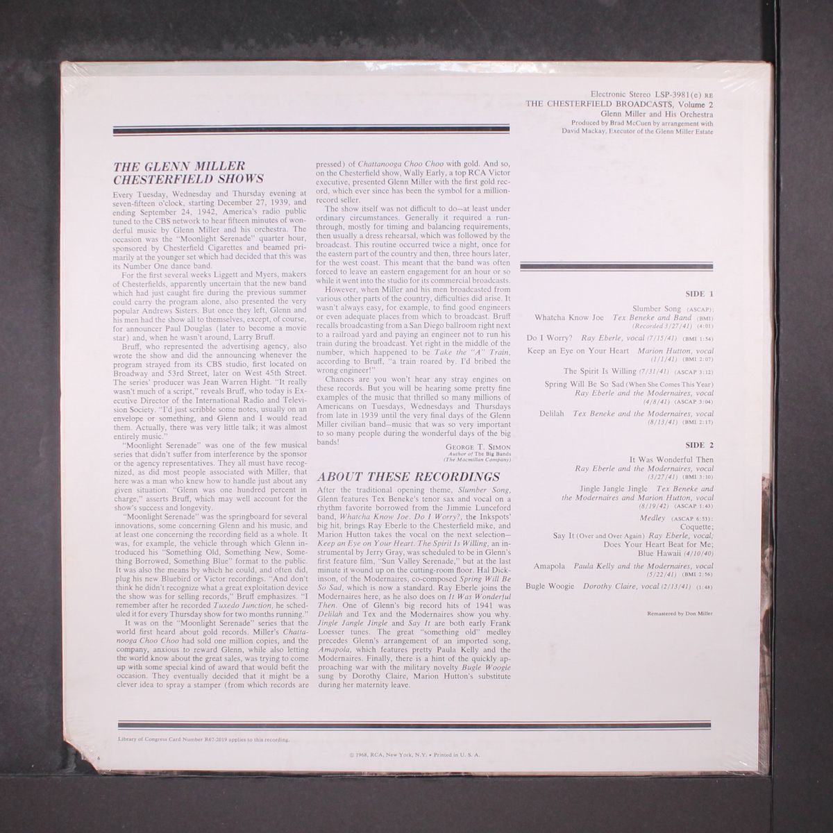 the chesterfield broadcasts, vol. 2 by GLENN MILLER