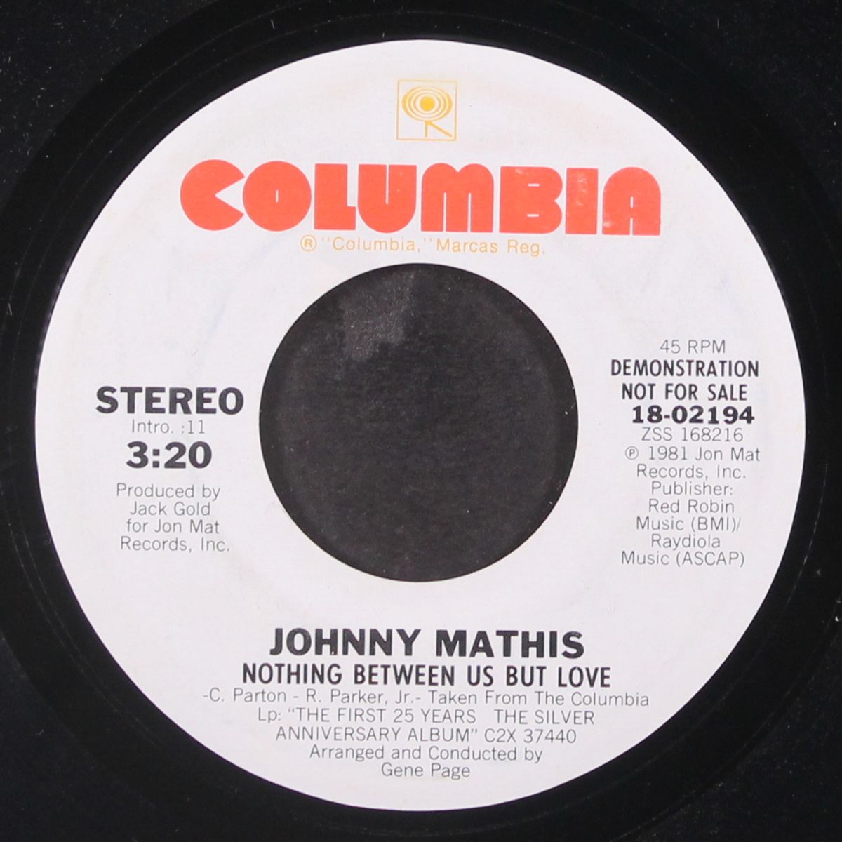 nothing between us but love by JOHNNY MATHIS
