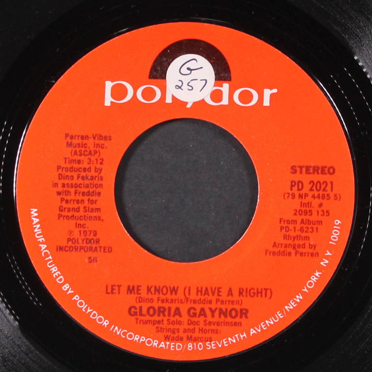 let me know / one number one by GLORIA GAYNOR