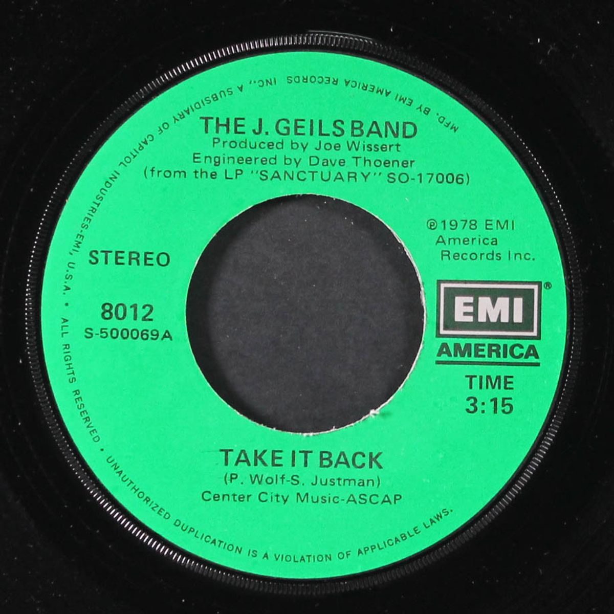 take it back / i can't believe you by J. GEILS BAND