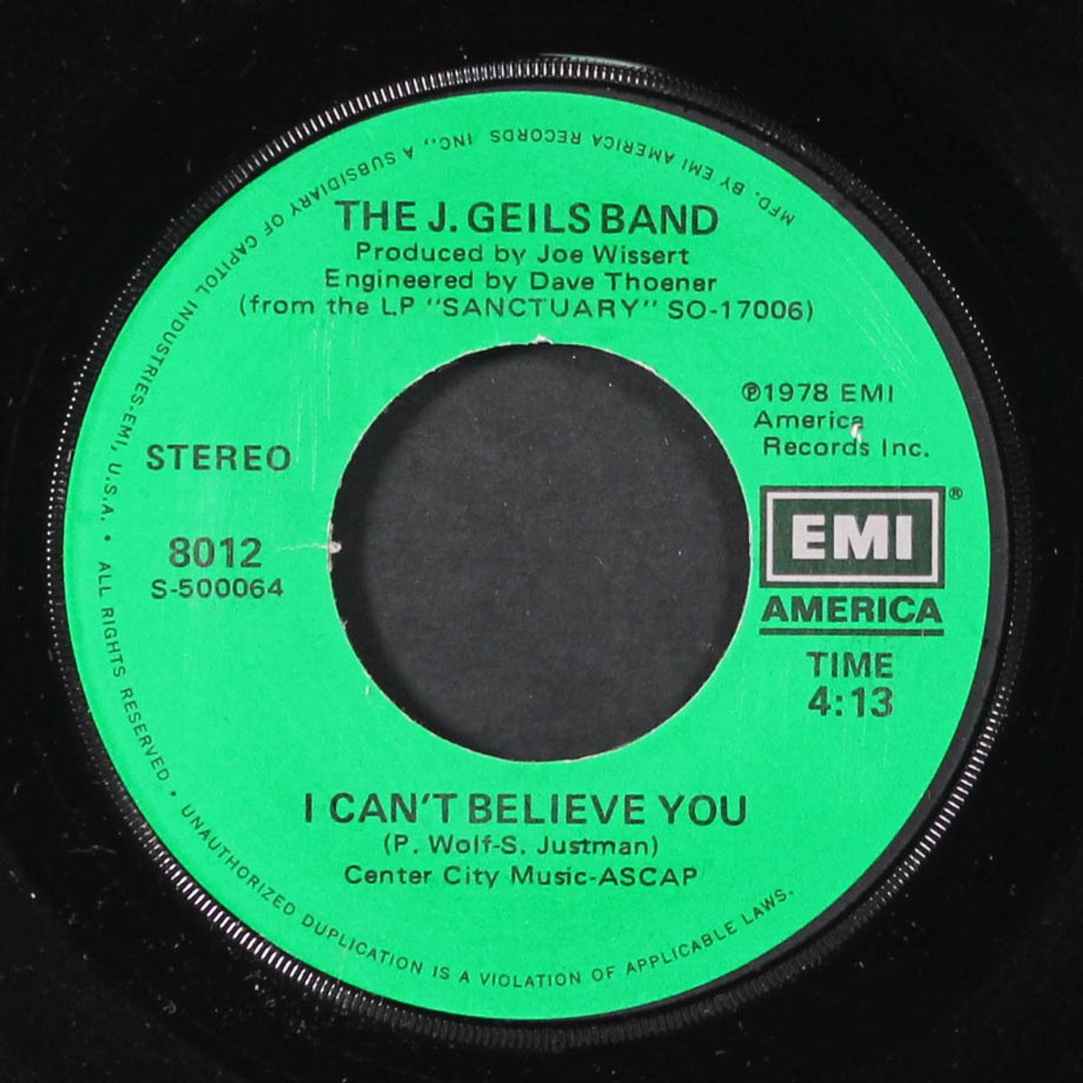 take it back / i can't believe you by J. GEILS BAND