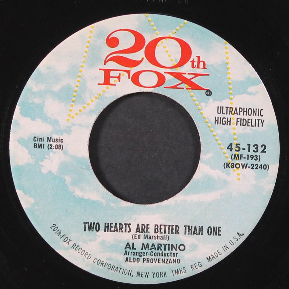 i can't get you out of my heart / two hearts are better than one by AL MARTINO