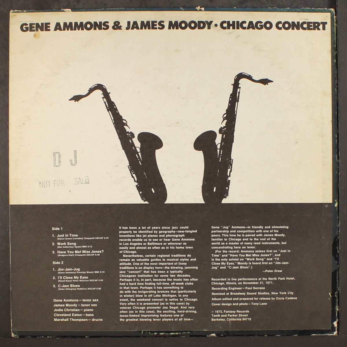 chicago concert by GENE AMMONS & JAMES MOODY