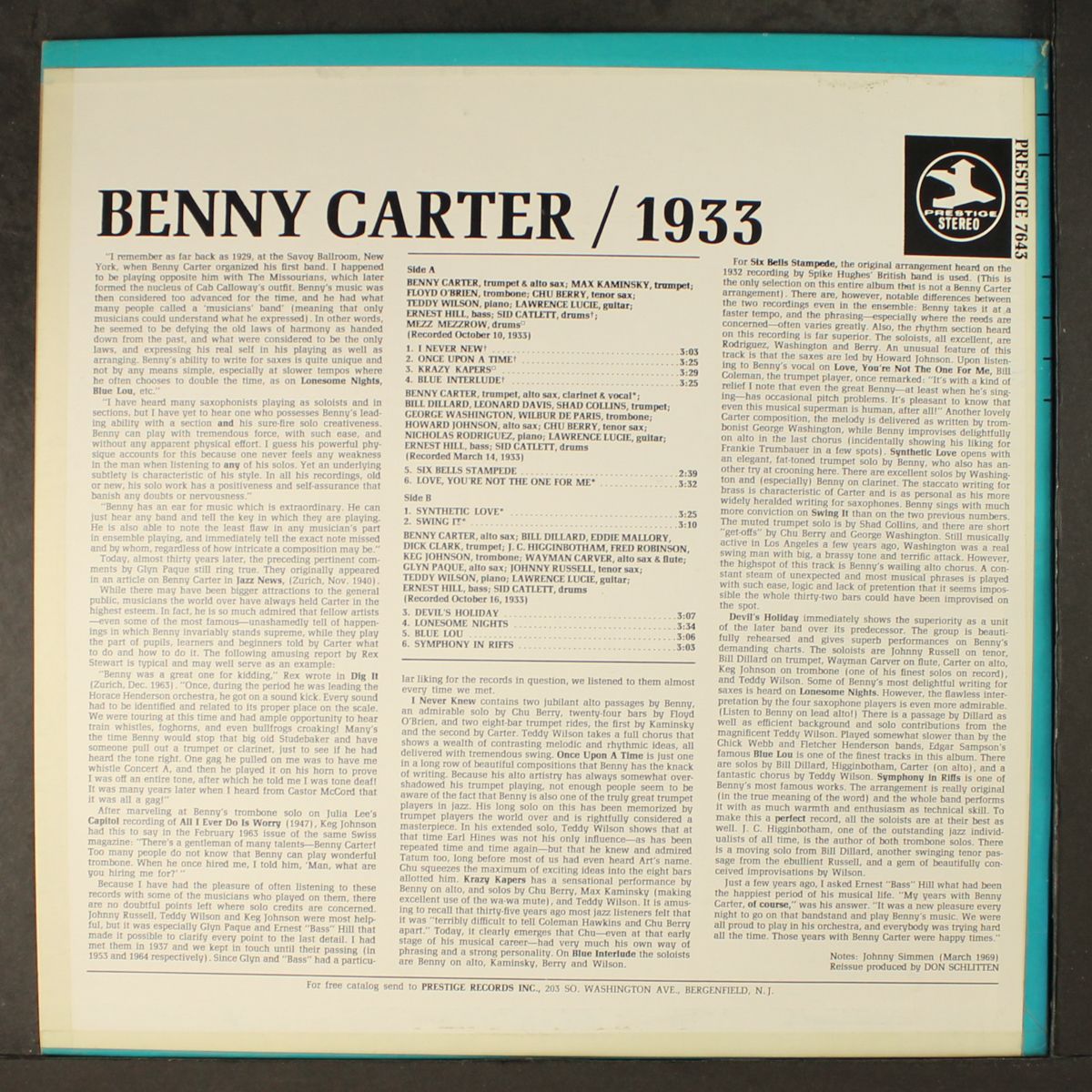 1933 by BENNY CARTER