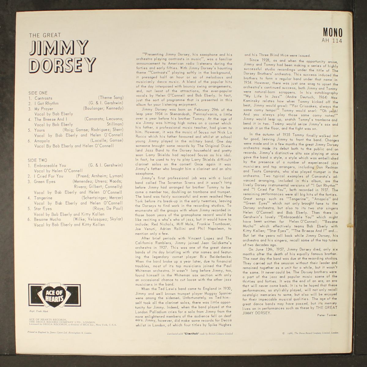 the great by JIMMY DORSEY