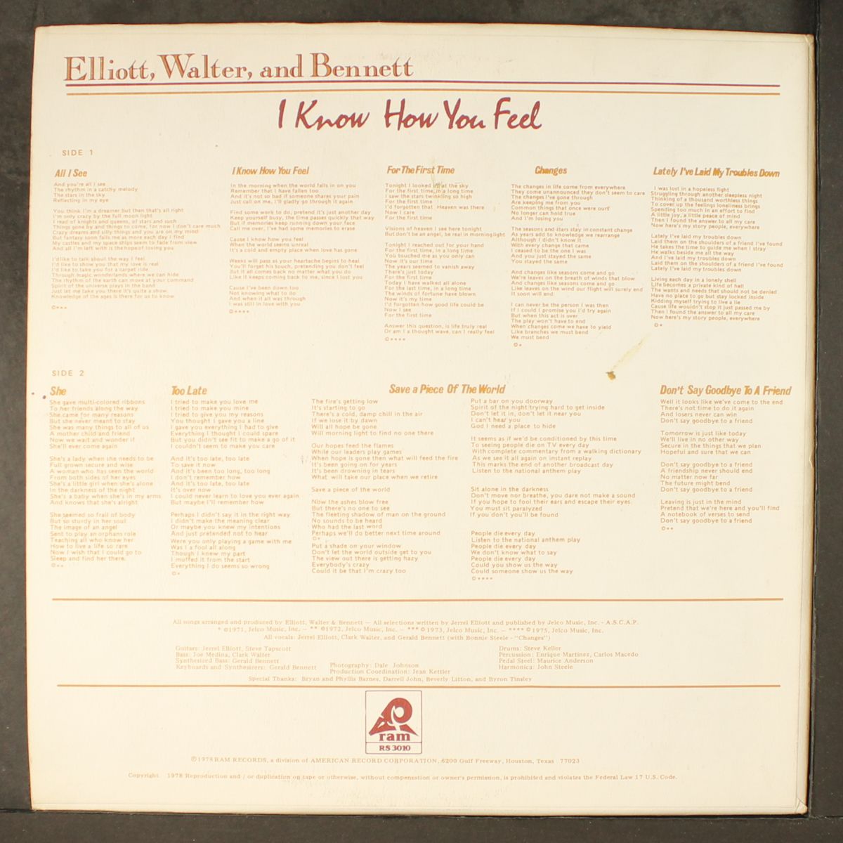 i know how you feel by ELLIOTT, WALTER & BENNETT