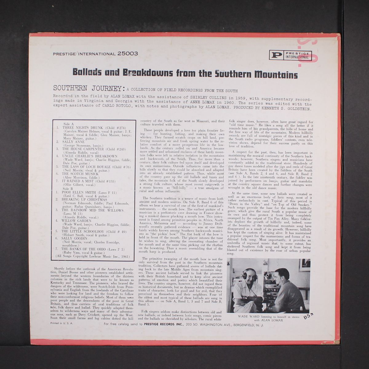 ballads and breakdowns from southern mountains by VARIOUS