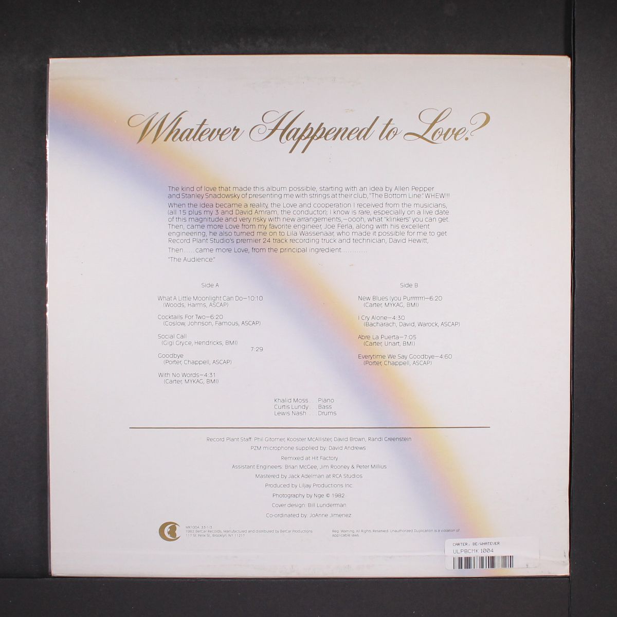 whatever happened to love? by BETTY CARTER