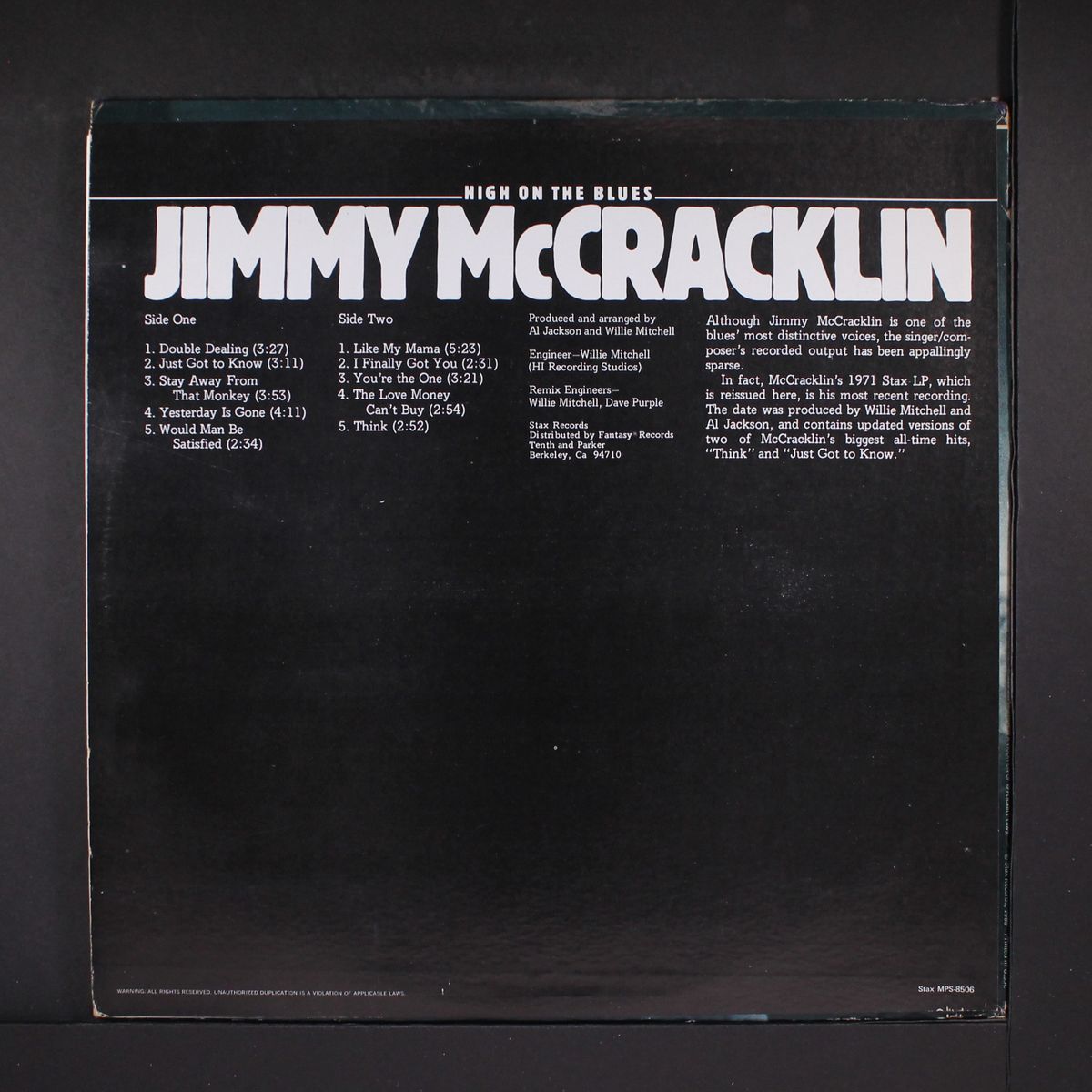 high on the blues by JIMMY MCCRACKLIN