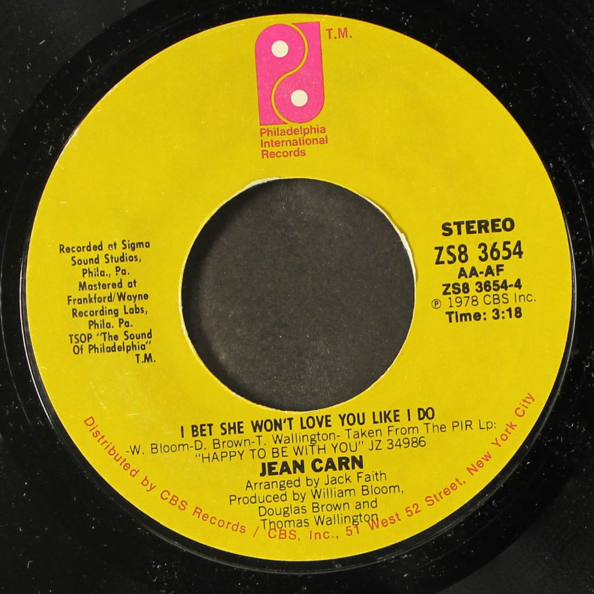 i bet she won't love you like i do / cooling out by JEAN CARN / JERRY BUTLER