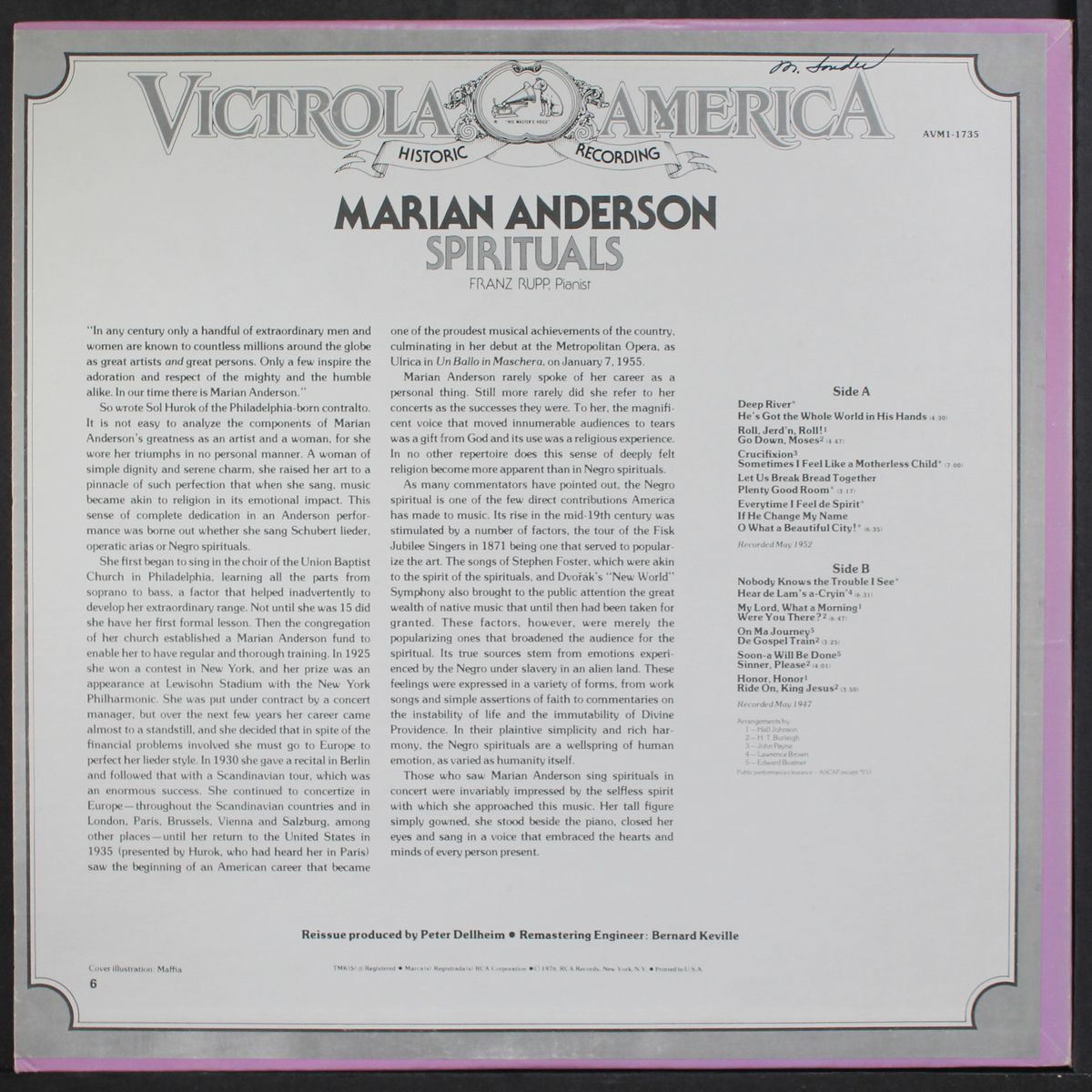 spirituals by MARIAN ANDERSON