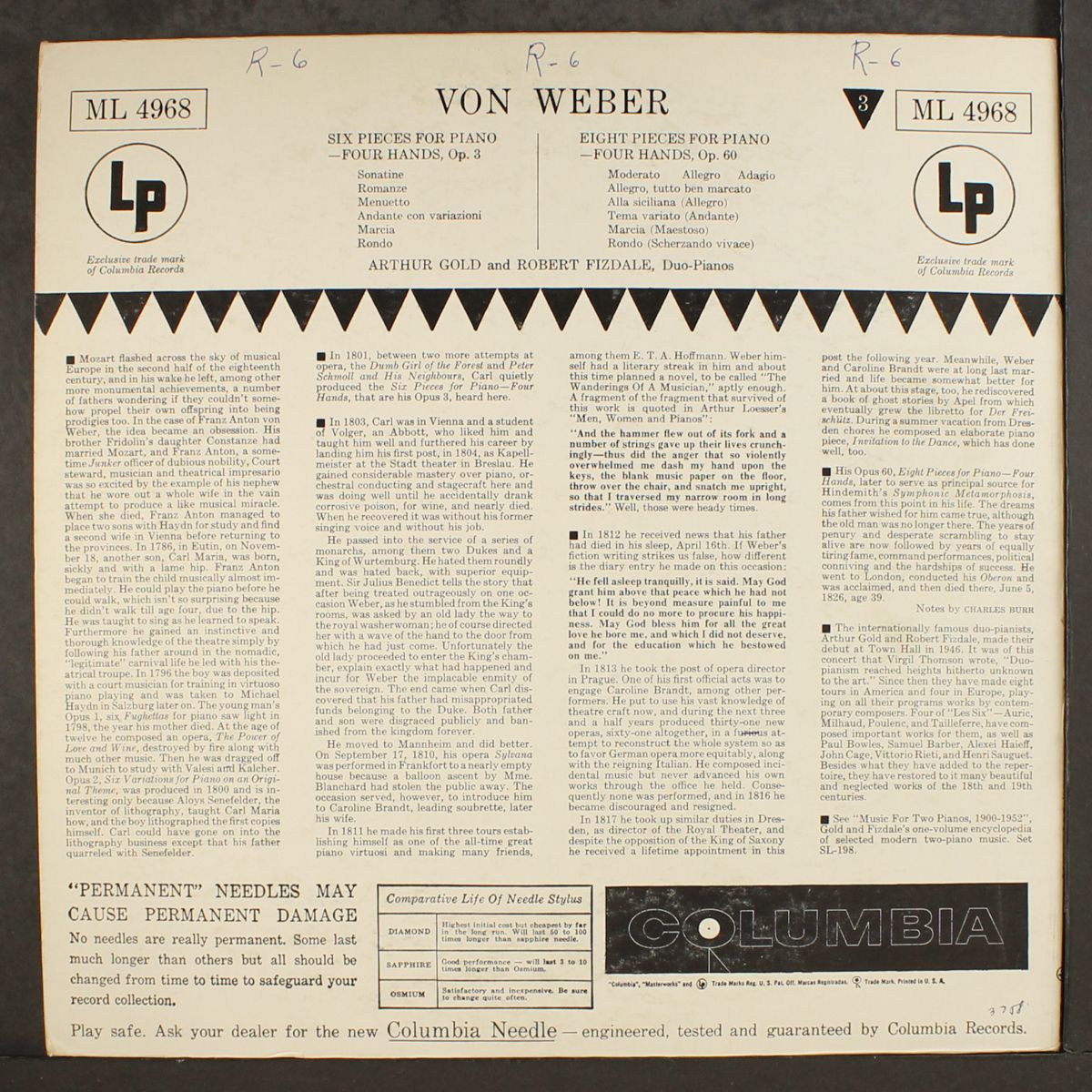 weber: six pieces for piano, four hands, op. 3 by GOLD & FIZDALE