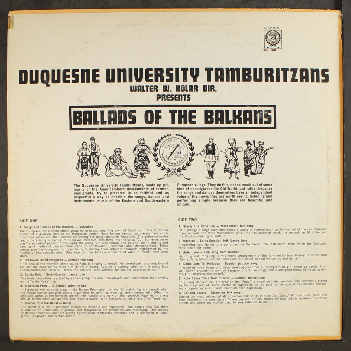 ballads of the balkans by DUQUESNE UNIVERSITY TAMBURITZANS