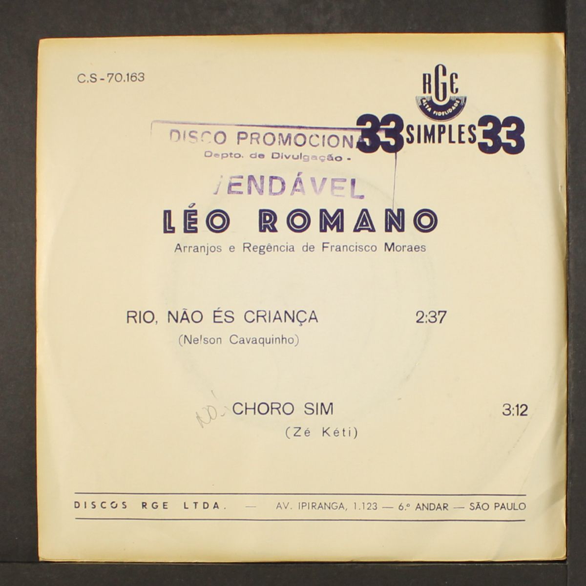 rio, nao es crianca / choro sim by LEO ROMANO