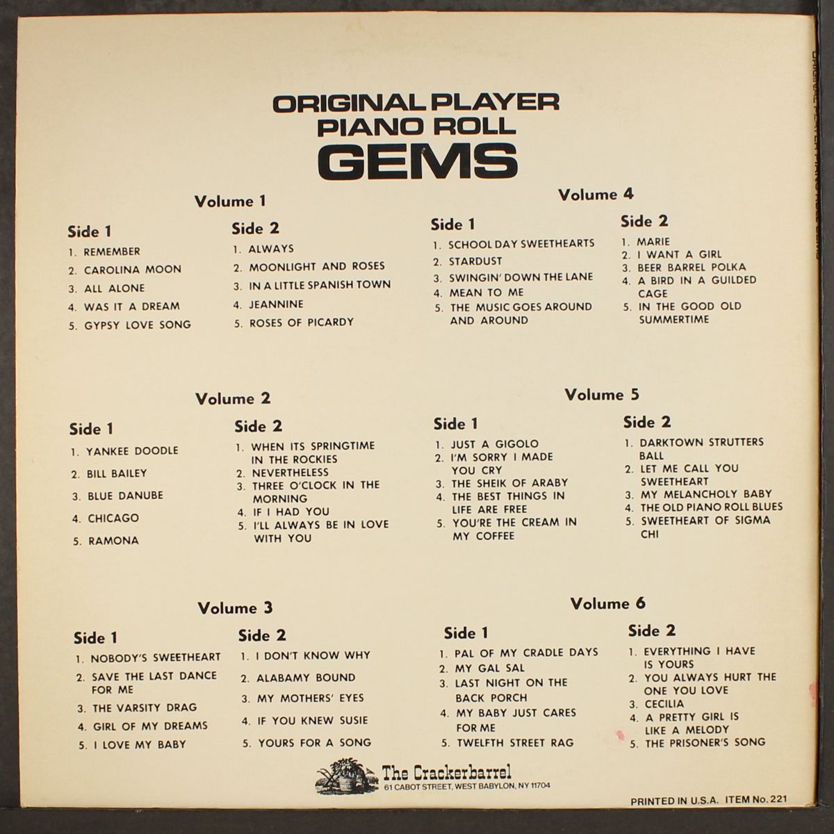 original piano roll gems by VARIOUS