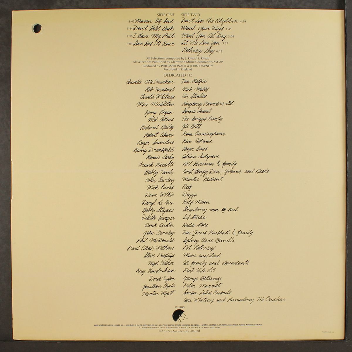 dedicate by RHEAD BROTHERS