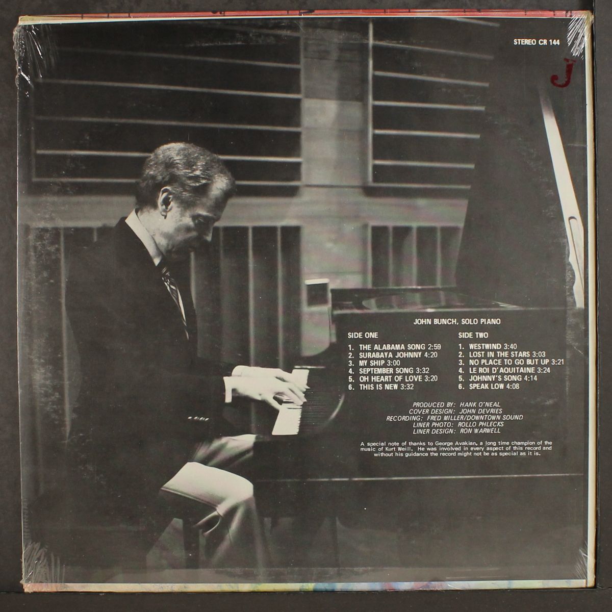 plays kurt weil by JOHN BUNCH