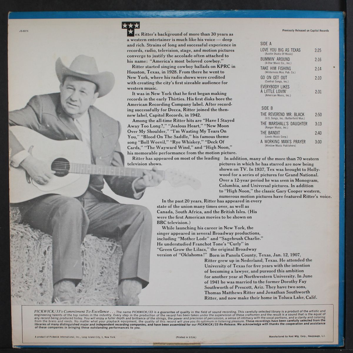 love you big as texas by TEX RITTER