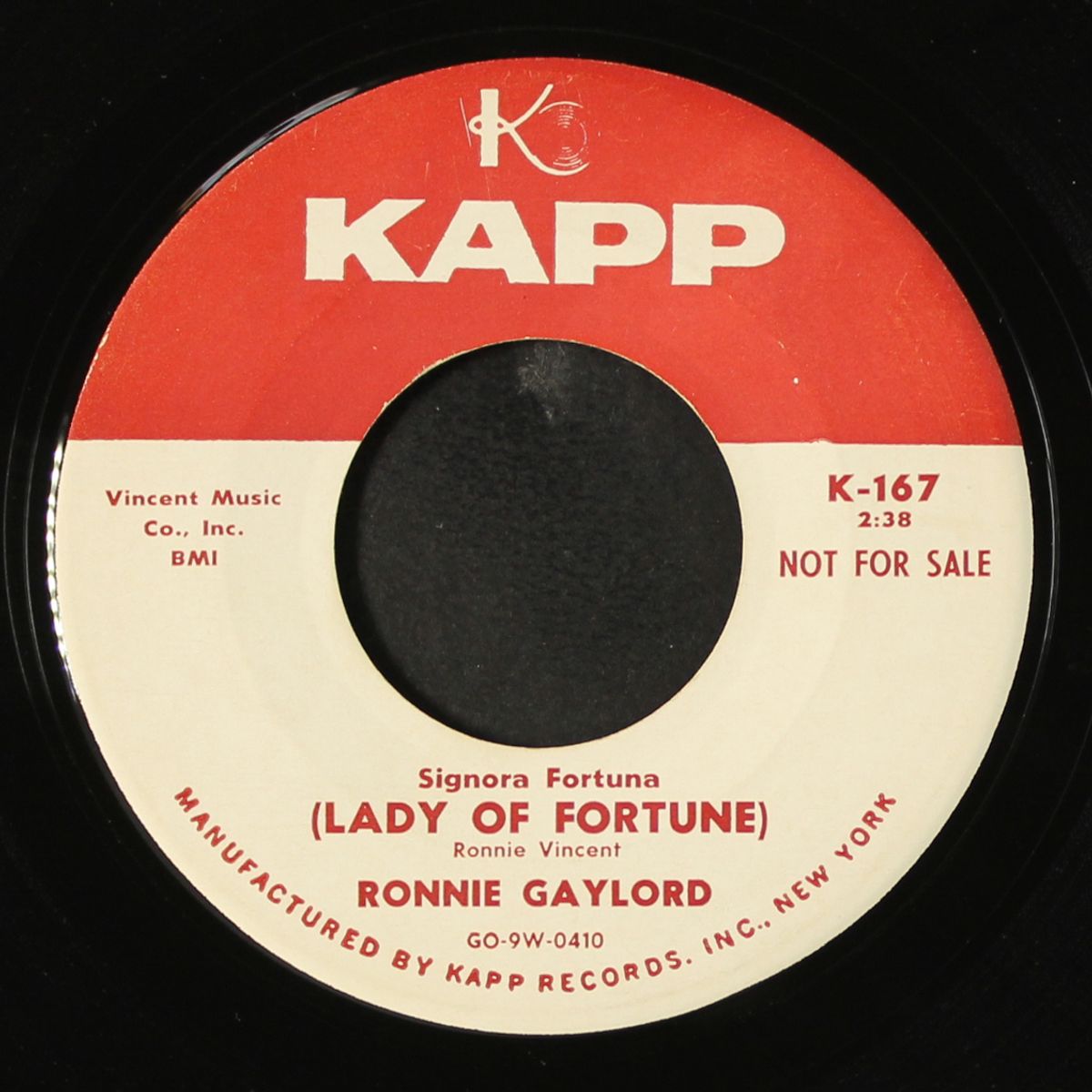 lady of fortune / down the road of love by RONNIE GAYLORD