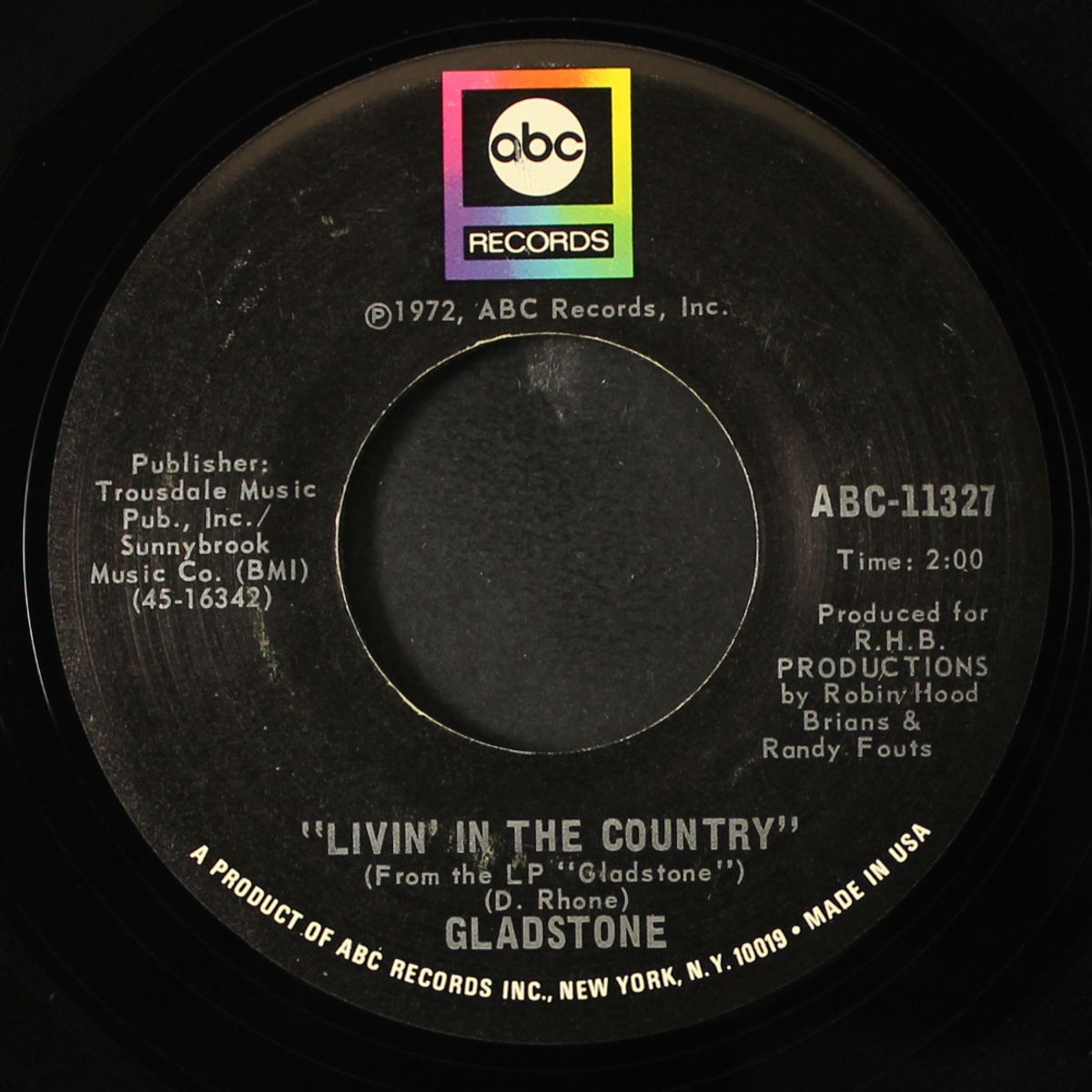 a piece of paper / livin' in the country by GLADSTONE