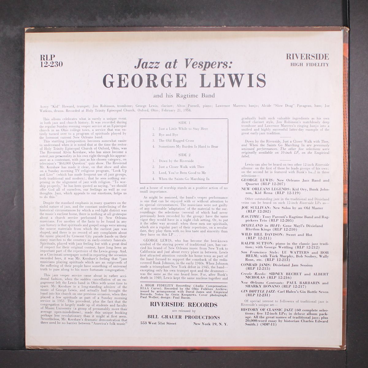 jazz at vespers by GEORGE LEWIS