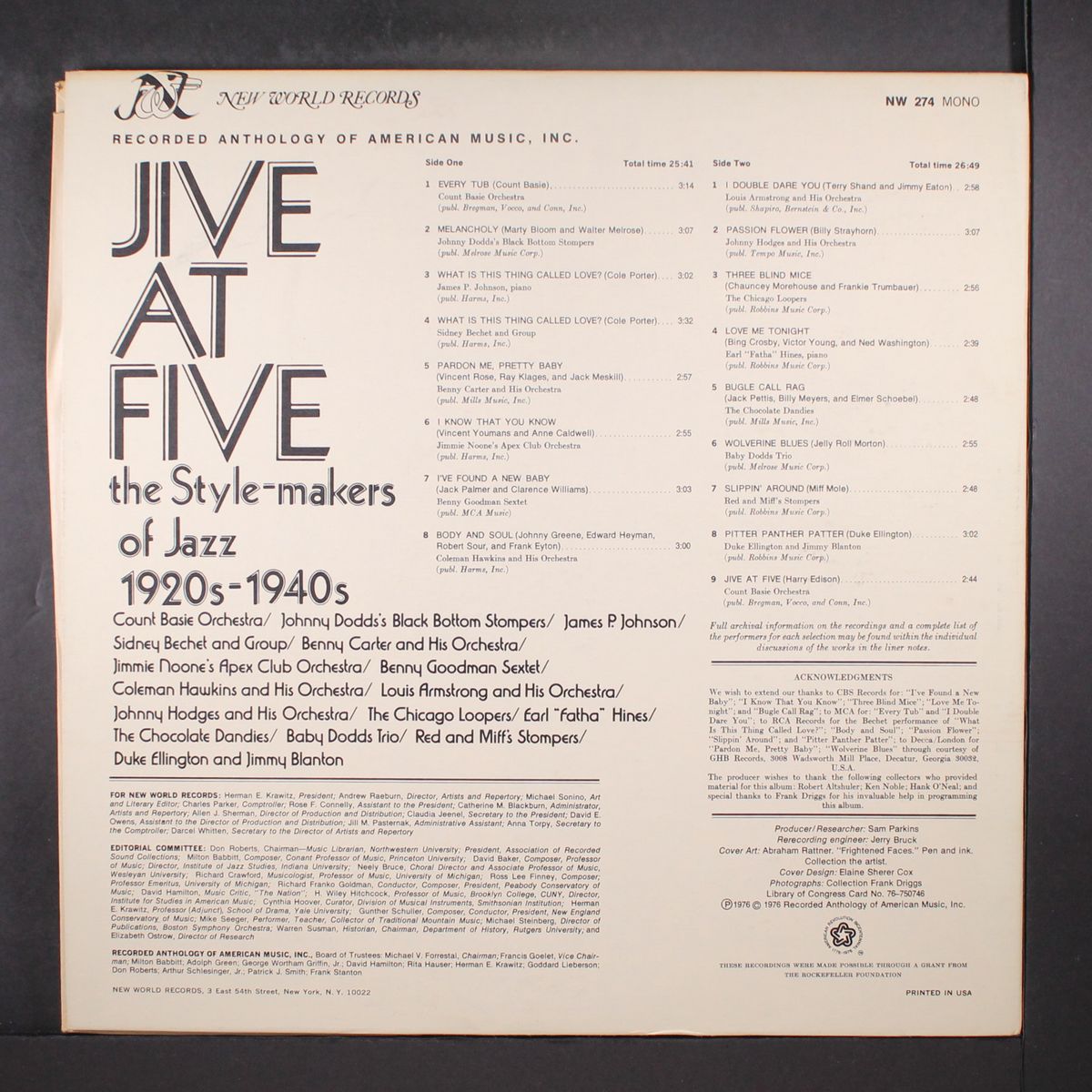 jive at five, the style makers of jazz 1920s-1940s by VARIOUS