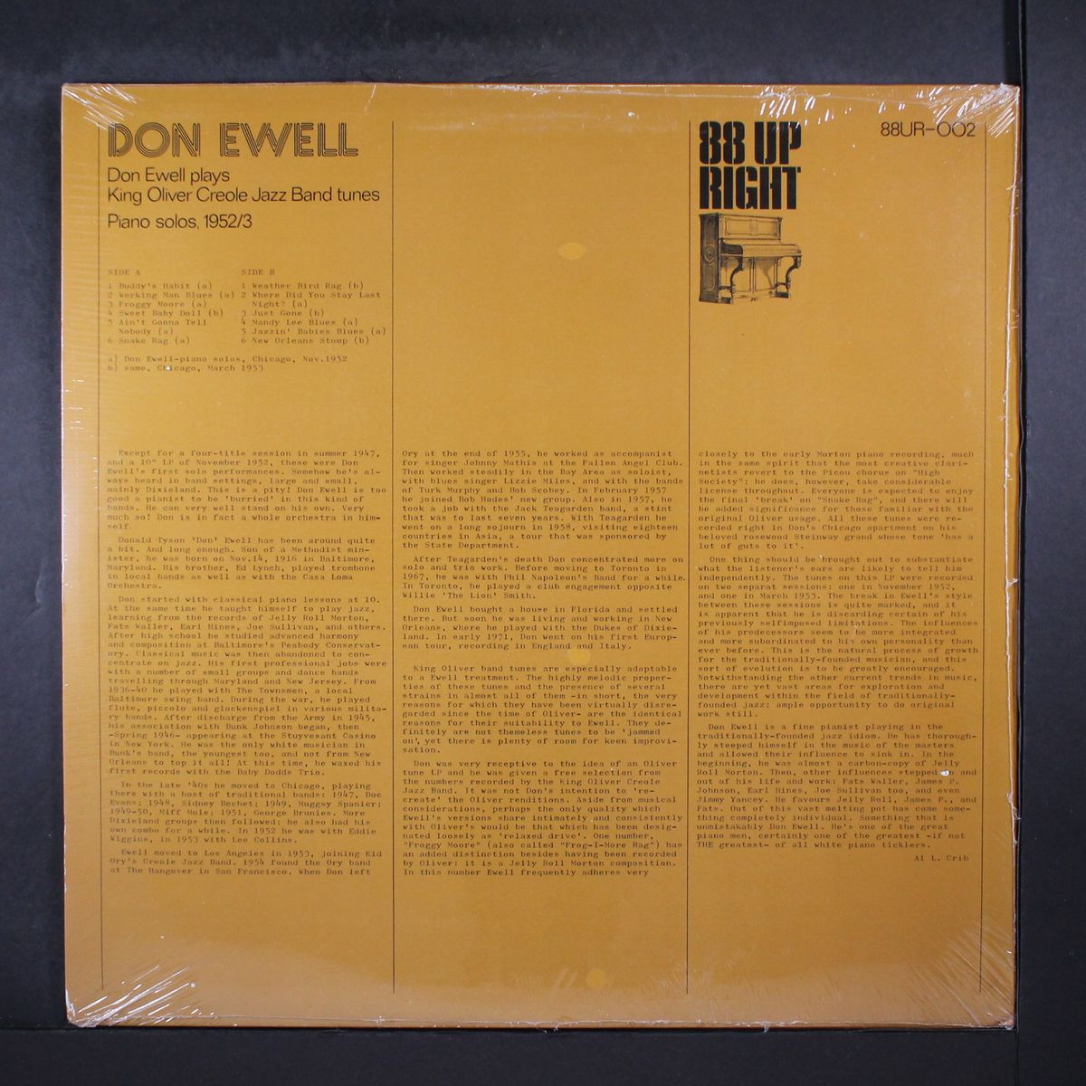 plays king oliver creole jazz band tunes by DON EWELL