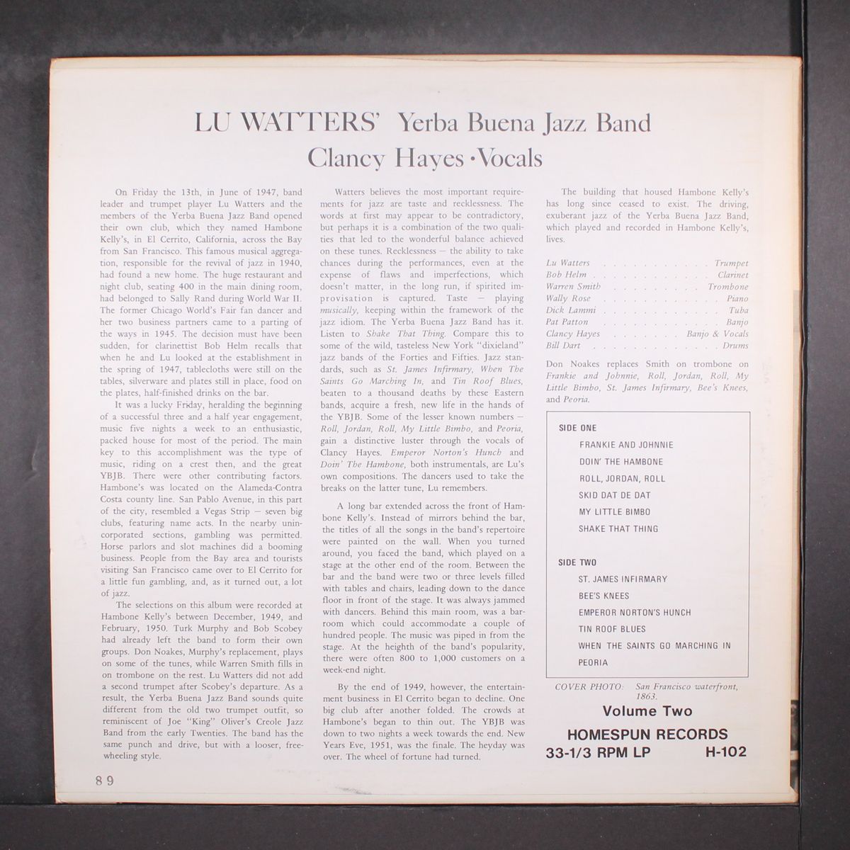 volume 2 by LU WATTERS YERBA BUENA JAZZ BAND