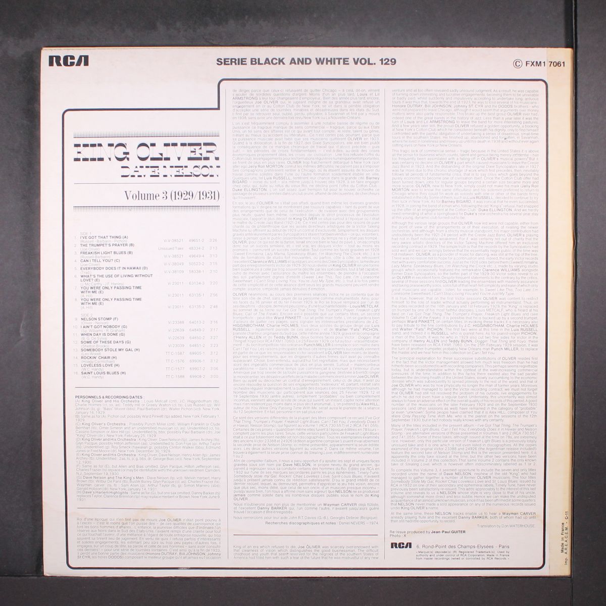 vol. 3, 1929-1931 by KING OLIVER