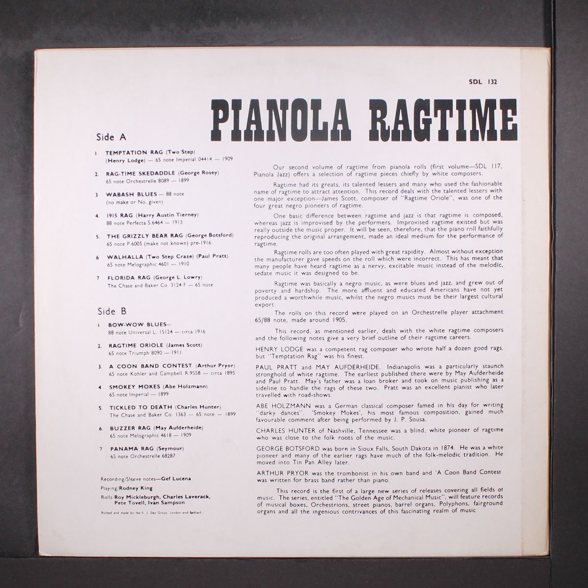 pianola ragtime by VARIOUS