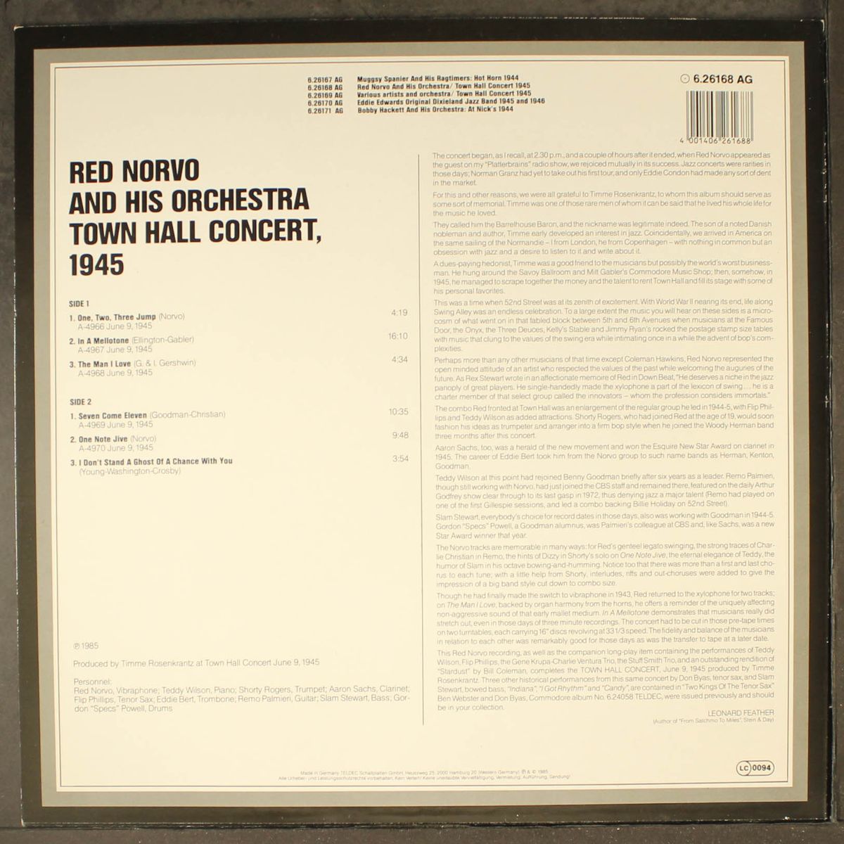 town hall concert 1945 by RED NORVO