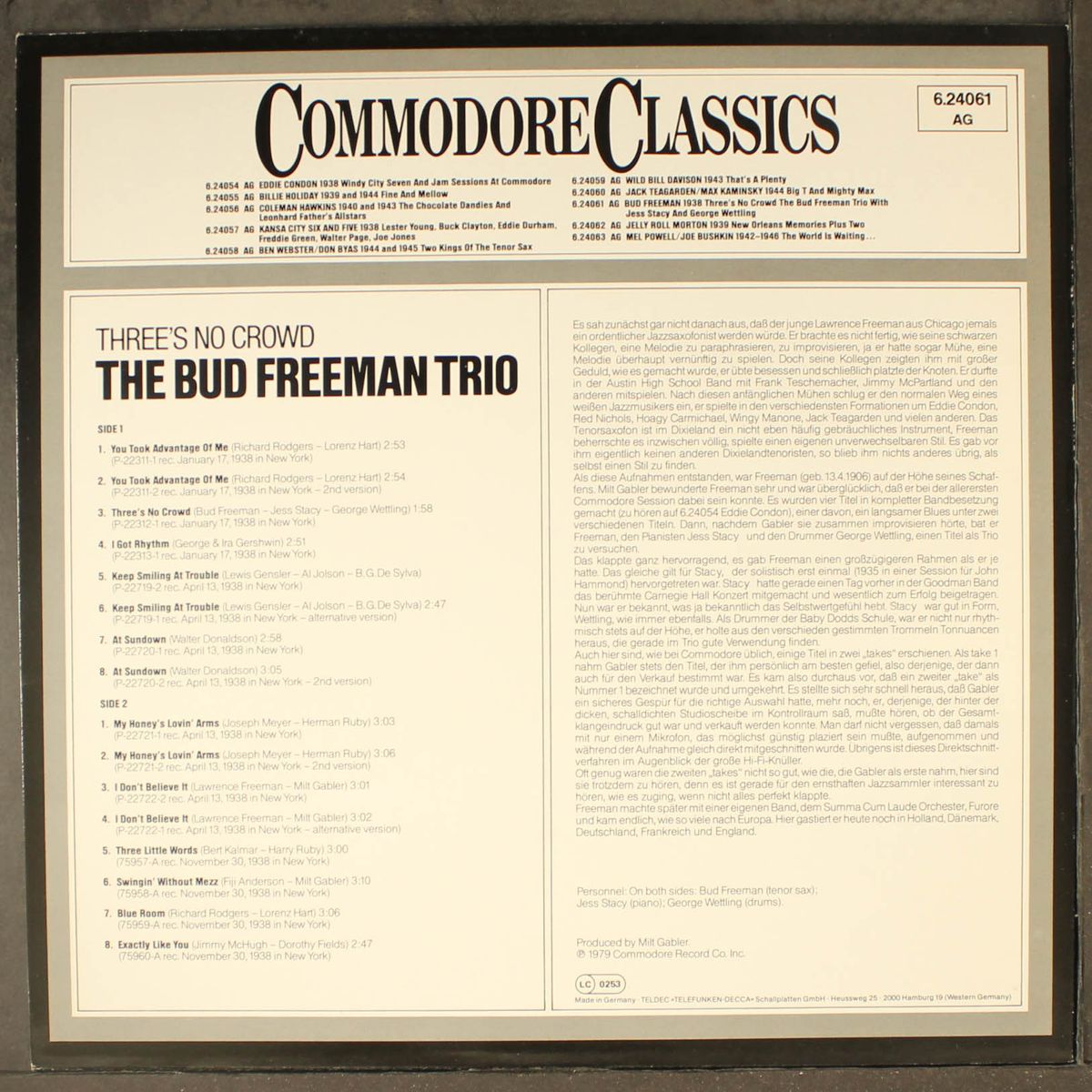 three's no crowd by BUD FREEMAN