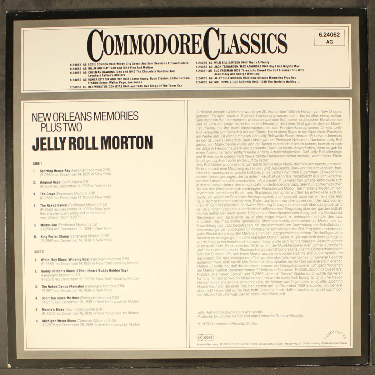 new orleans memories plus two - 1939 by JELLY ROLL MORTON
